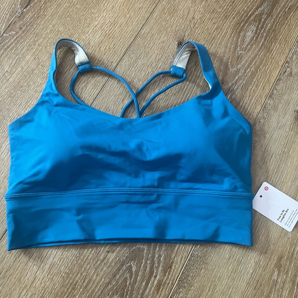 Lululemon Free To Be Longline Bra A/B Cups in Hawaiian Blue